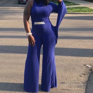 Connection One-Sleeve Palazzo Jumpsuit